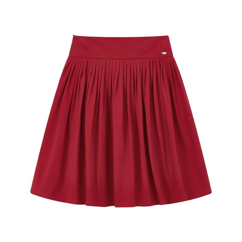 ELLE KIDS Girls' Wide Waist Pleated A-Line Skirt