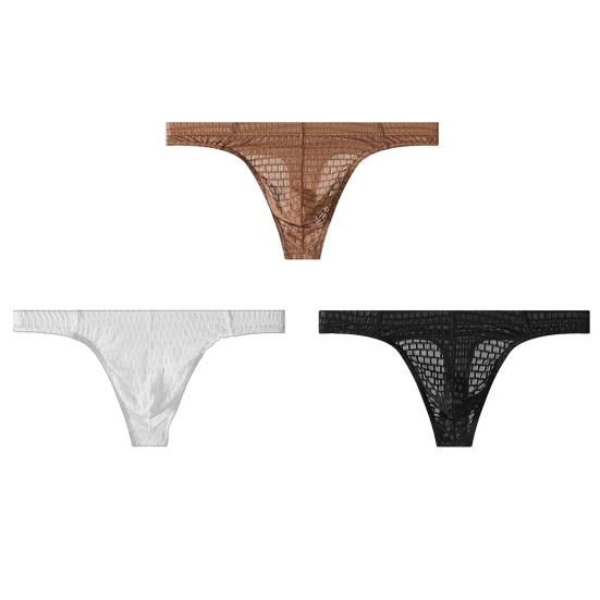 Men's Thong Sexy Low Rise G-String Bikini Briefs Ultra-thin T-back Underwear U Pouch Support Underpants