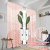 2pcs 2D Flat Printing Party Window Curtains Love Nature Cactus Polyester Without Electricity 0 for Home & Party Decoration