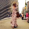 2025 New Printed Women's Long Dress Lantern Sleeve Pendulum Bohemian Long Dress Women's Clothing