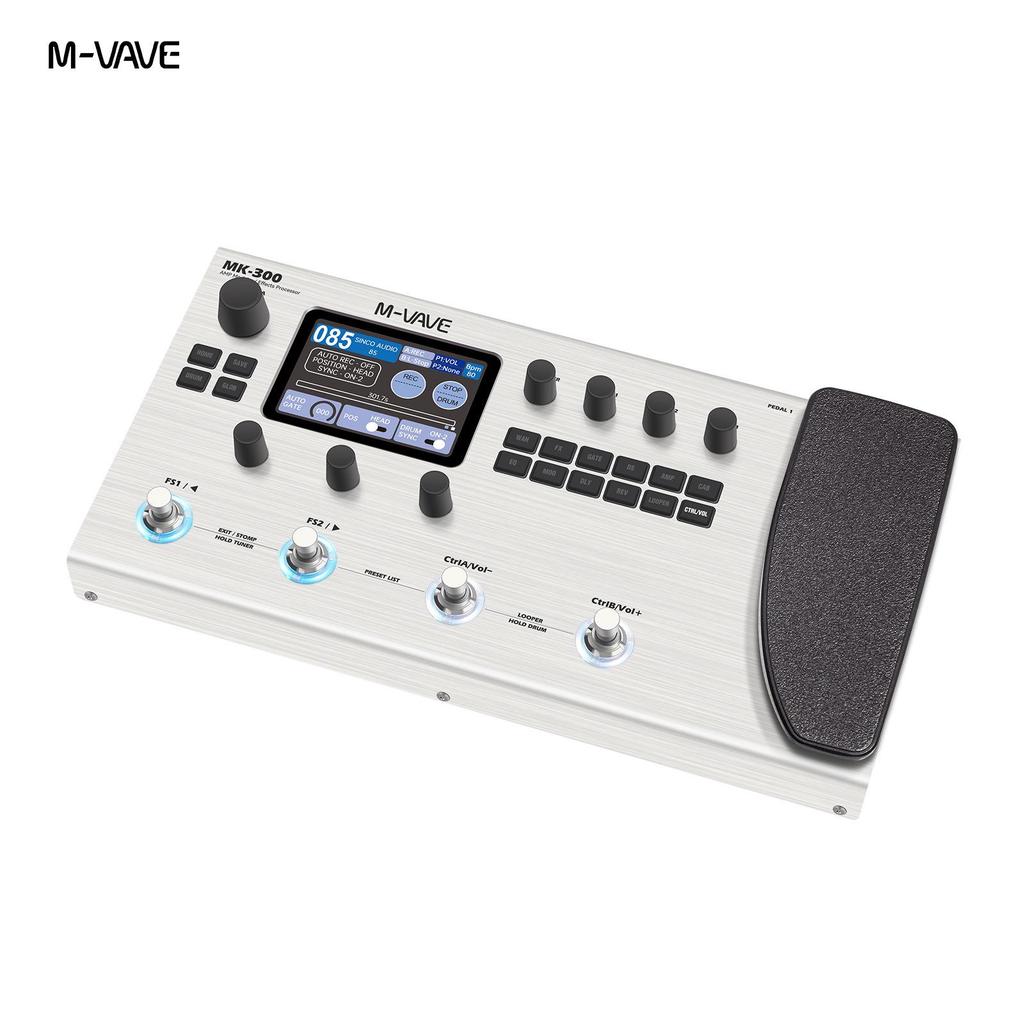 M-VAVE MK-300 Multi-Effects Pedal with Drum Machine & Volume Control for Guitar/Bass
