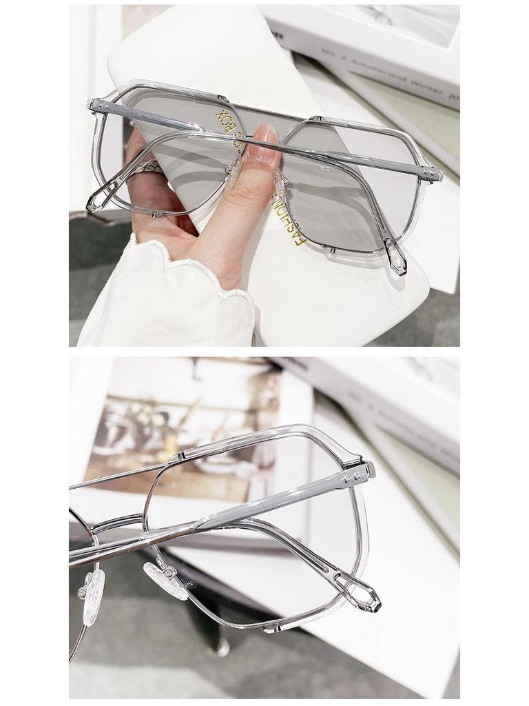 Unisex Myopia-Compatible Sunglasses with Large Retro Frame - Xiaohongshu Style #2238