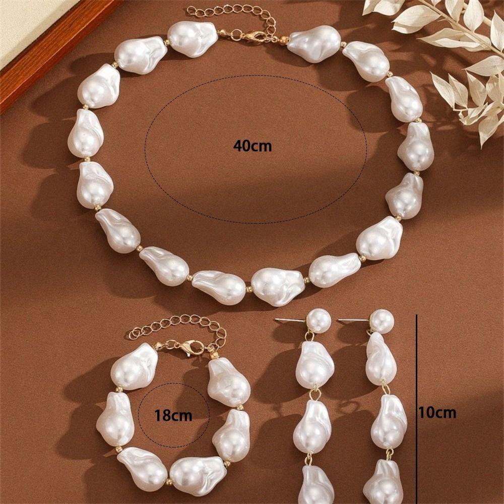 Elegant Baroque Pearl Necklace Irregular Pearl Baroque Pearl Earrings  Jewelry Accessories Gifts