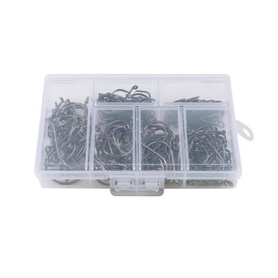 160pcs Metal Barbed Fishing Hook Eyed Sea Fish Hook Replacement Circles Hook Fishing Barrels Swivels Fishing Tackle