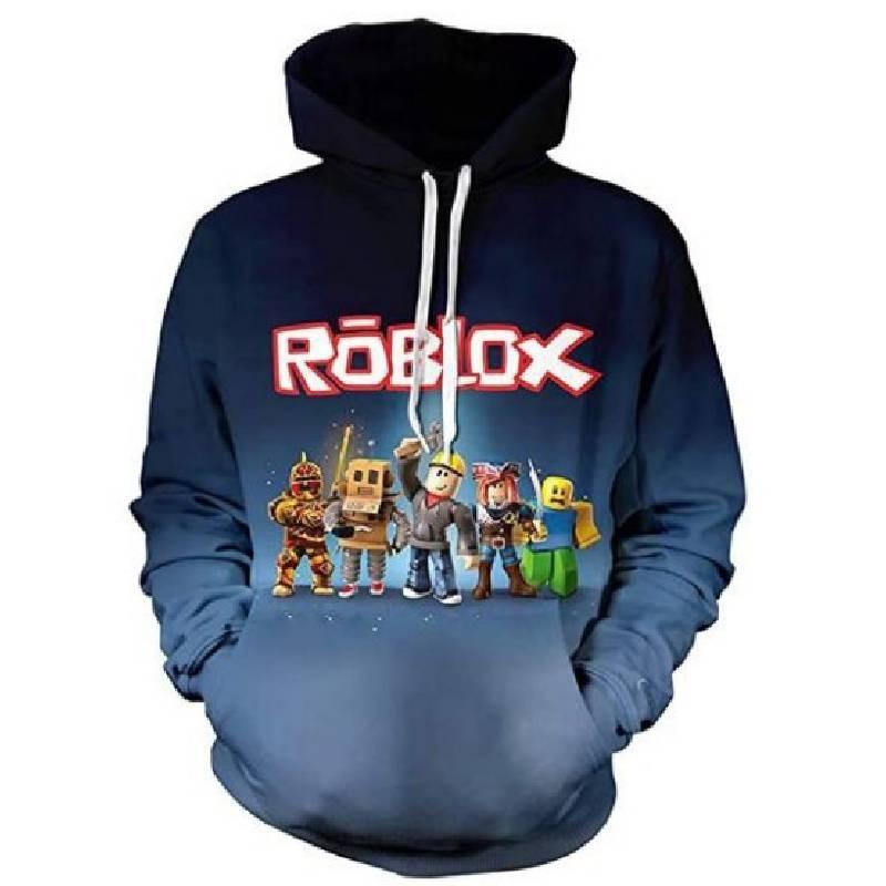 Trendy Roblox Youth Hooded Sweatshirt With Digital Print For Stylish Kids In Various Colors