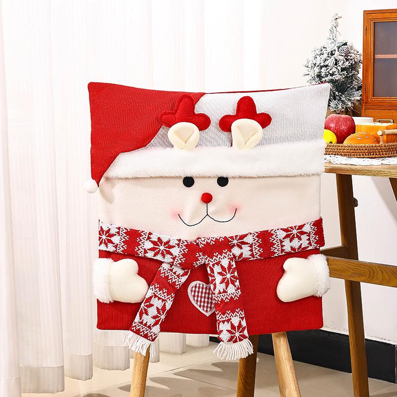 New Christmas Decoration Chair Cover Stool Cover Santa Claus Chair Cover European and American Decorative Ornaments Home Furnishings