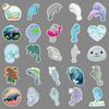 50 Manatee Doodle Stickers Personalized Cartoon Cute Marine Animals Decorative Skateboard Suitcase Stickers