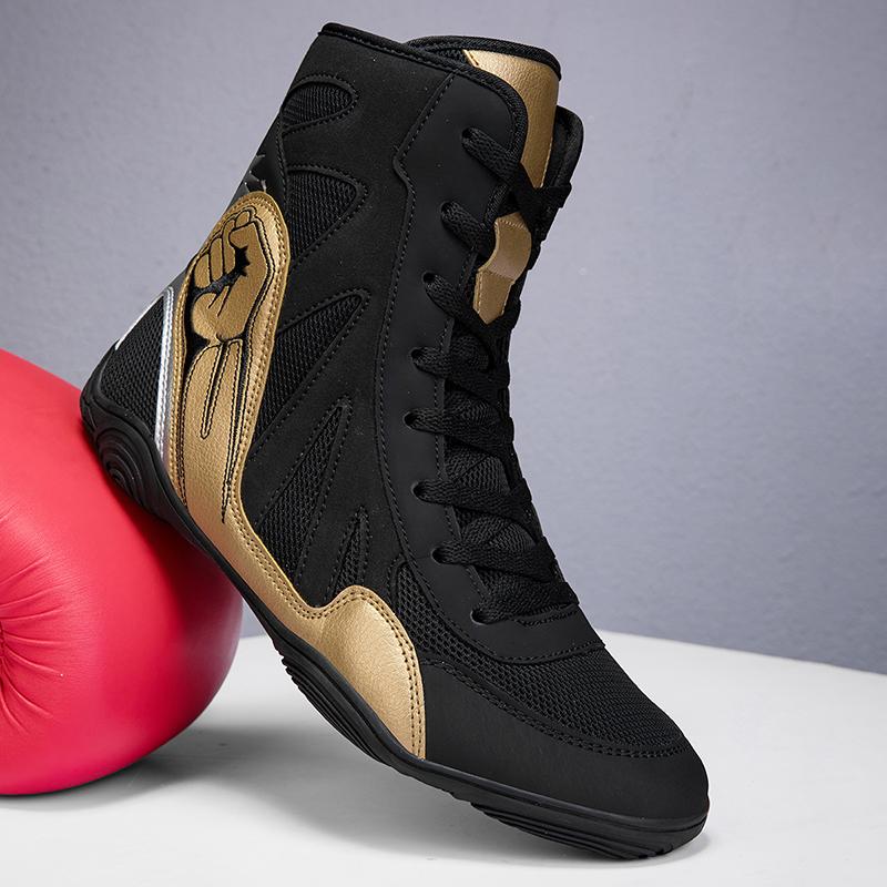 Scarpe da Boxe Uomo Caviglia Alta Sneakers Casual Antiscivolo Marca Classiche Scarpe da Wrestling Donna Professionali Allenamento Stivali da Boxe