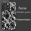 Trendy Black & White Lace phone case mobile phones for iphone 17 pro max cover Glass for iPhone 17 16 15 14 13 12 11pm Pro Plus