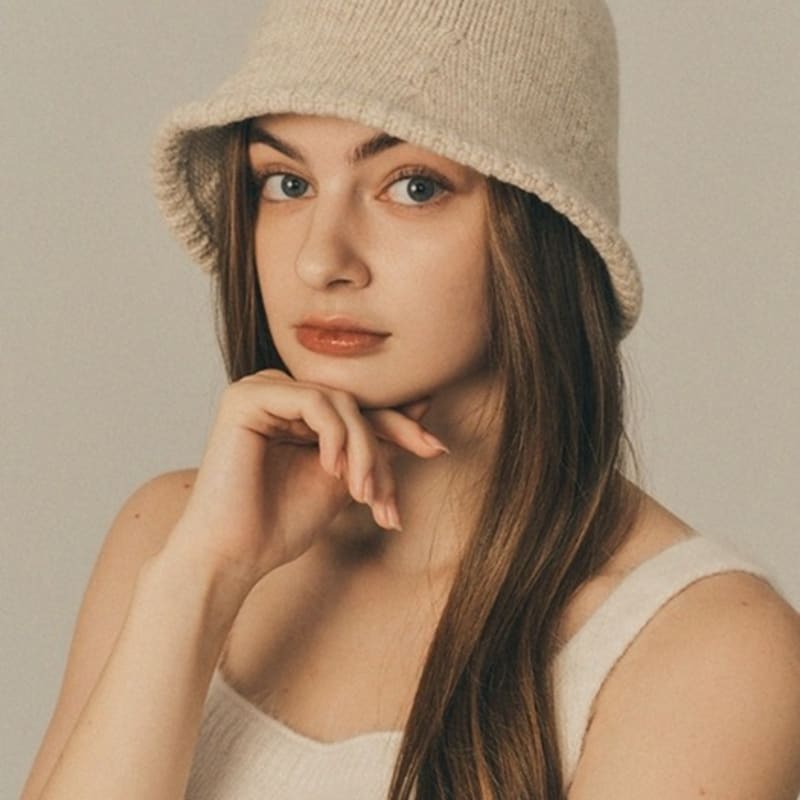 

Marchen [Эксклюзивный проект] Вязаная панама Kelly_4 цвета oatmeal