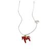 Enamel Horse Animal Pendant Necklaces Korean Style Sweater Chain Fashion Chain Choker  Women