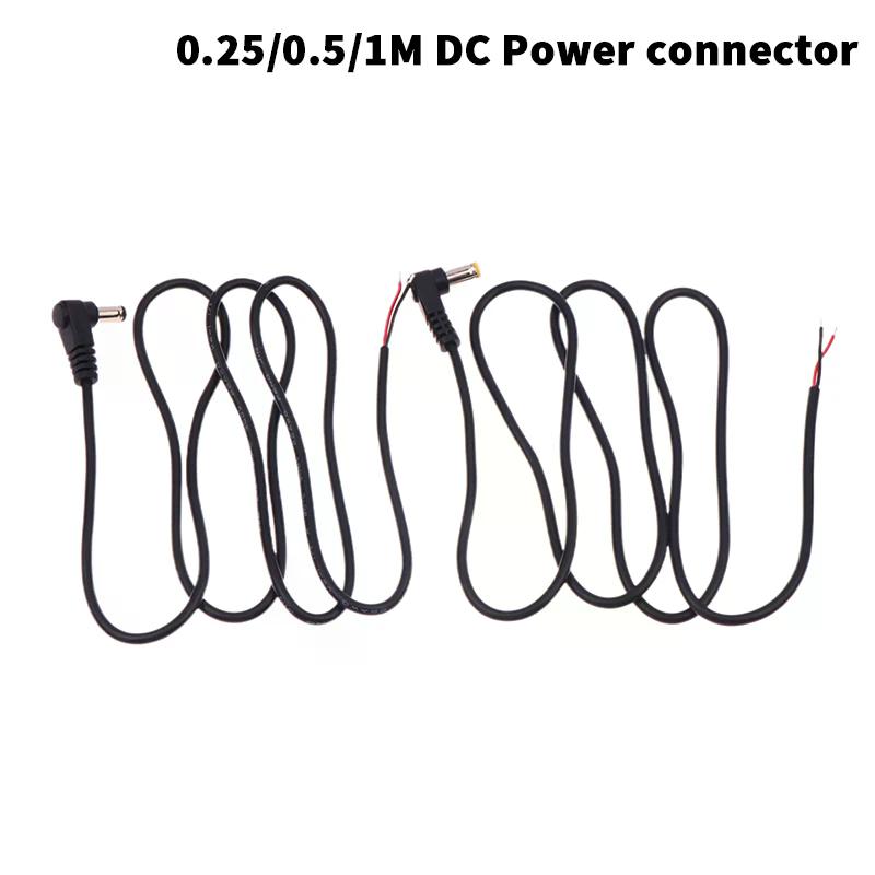 5.5 X 2.1mm/2.5mm Right Angle DC Power Cable DC Male Plug Power Connector Plug Connector Extension Line