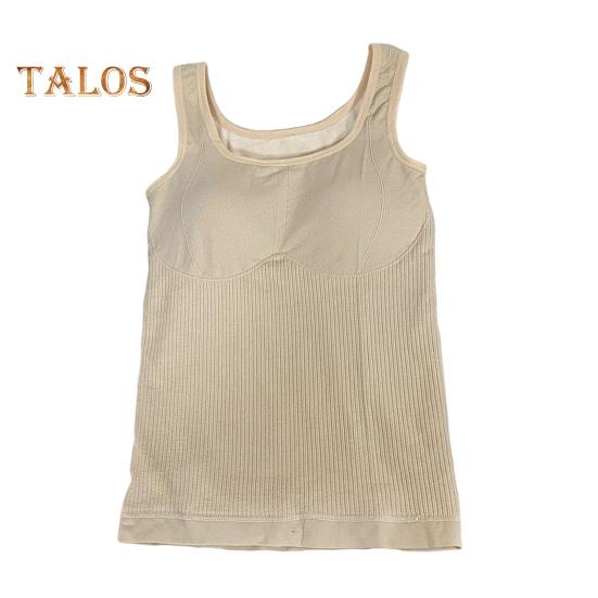 Winter Women Thermal Vest with Chest Pads Seamless Velvet-lined Fast Temperature Lock Heating Slim Fit Elastic Sleeveless Inner Wear Bottoming Tank