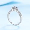 S925 Sterling Silver Ring Women's Pt950 Gold Plated 1 Carat Moissanite Ring Empty Support Exquisite Light Luxury Wedding Ring Engagement Ring