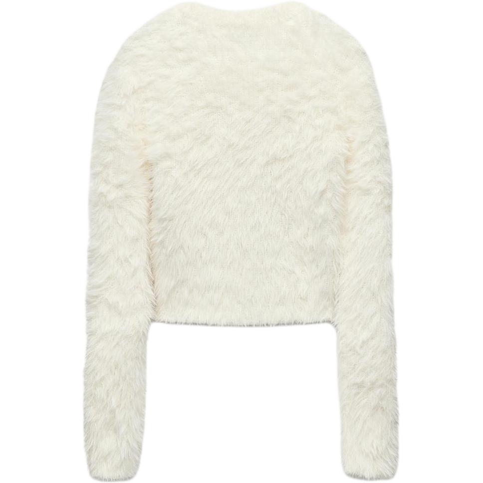 Zara Floral Decor Round Neck Long Sleeve Pullover Sweater Women Sweater Beige 5063825-712