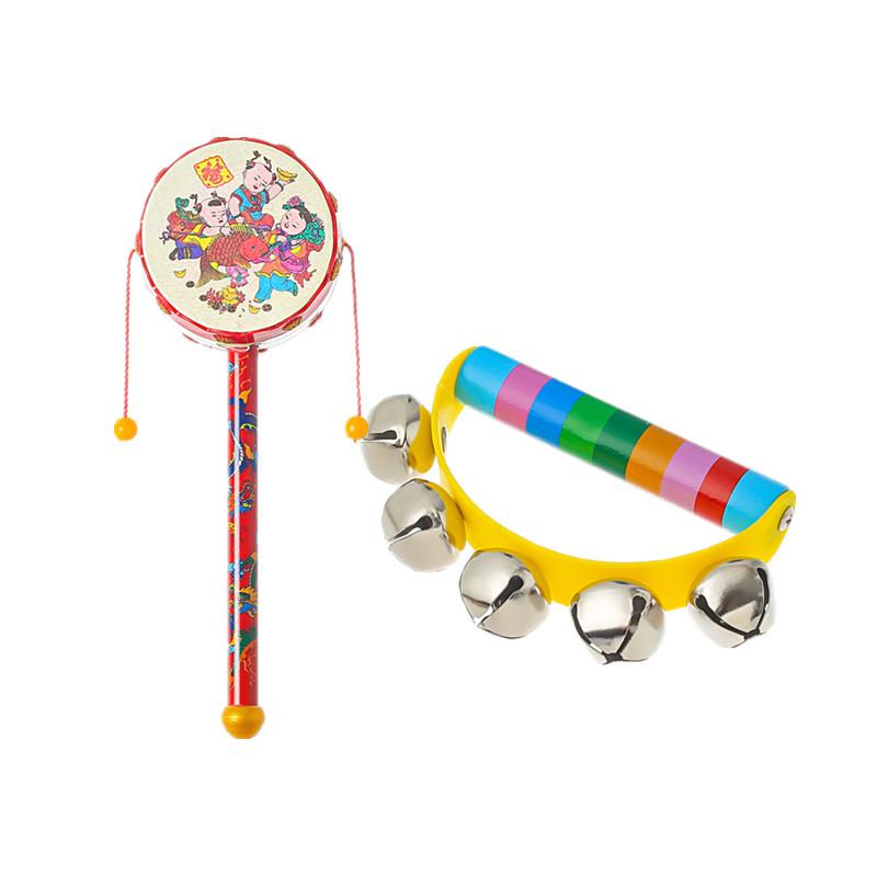 Wooden Baby Rattle Toy for Newborns and Toddlers (0-12 Months) - Grasping & Early Education Puzzle Handbell
