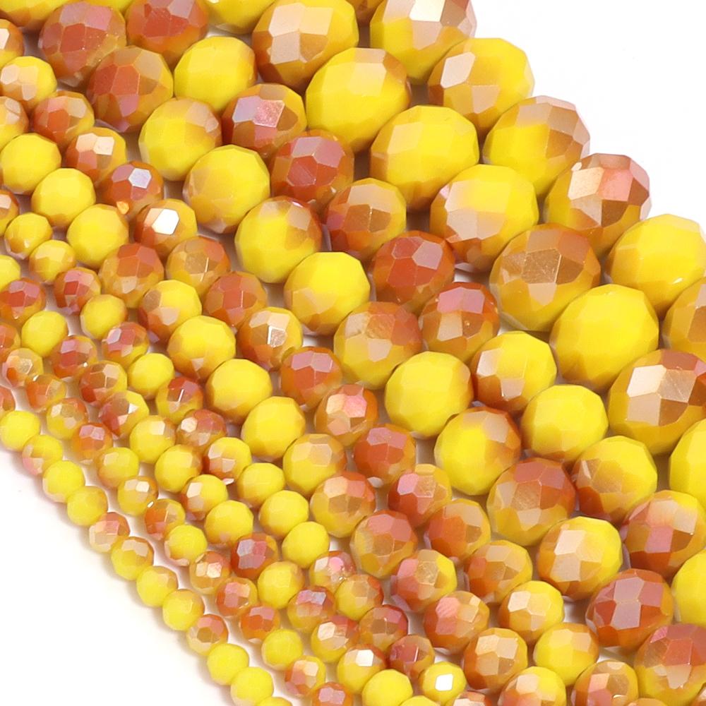 3/4/6/8/10mm Multicolor Crystal Glass Faceted Beads Rondelle Spacer Flat Abacus Bead For Jewelry Making DIY Necklace Accessories