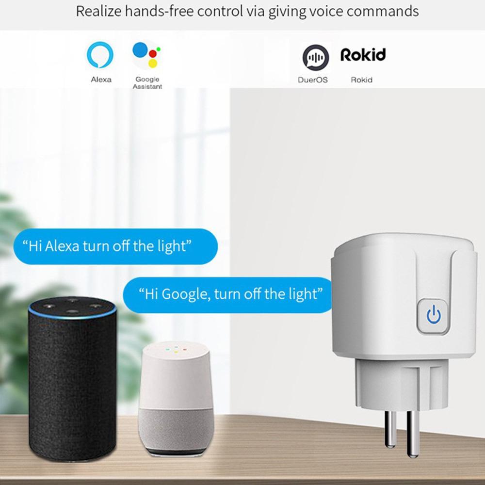 TUYA Smart EU Plug: WiFi Remote Control, Voice-Activated with Alexa & Google