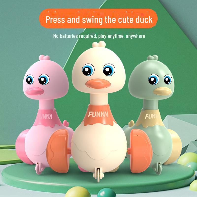 Cross-Border Push Rocking Duck Pull-Back Toy Car for Kids