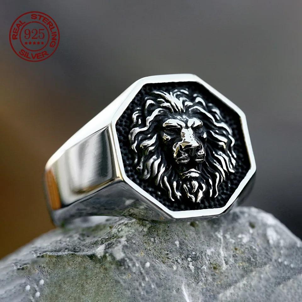 Fashion Simple Domineering Lion King Ring Men Women Retro Personality Lion Head Punk Biker Jewelry Exquisite Gift