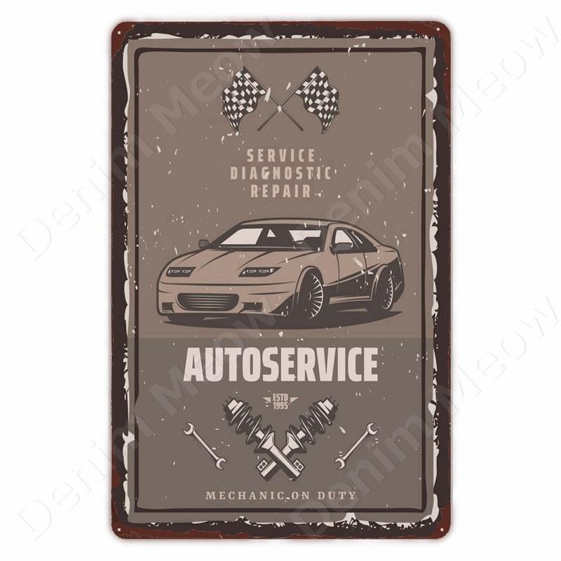 Vintage Metal Sign for Man Cave Garage, Classic Car, Gasoline Plaque Posters, Auto Repair Service, Tin Sign, Wall Decor
