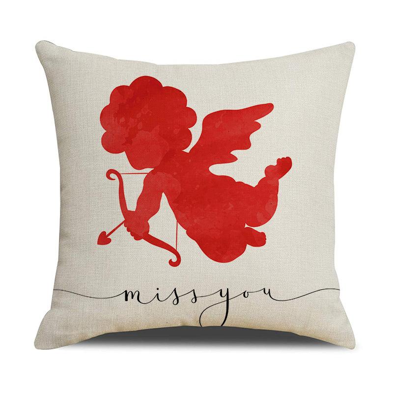 Nordische Valentinstag Kissenhülle Rot Liebesbrief Leinen Druck Kissenhülle Sofa Büro Kissenbezug