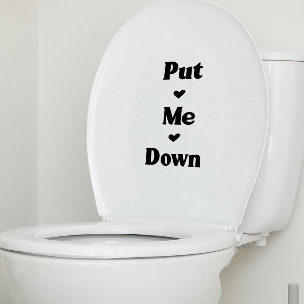 Self-adhesive Toilet Seat Stickers Easy-to-Apply Fun Slogans Bathroom Decorative Stickers Waterproof Toilet Stickers