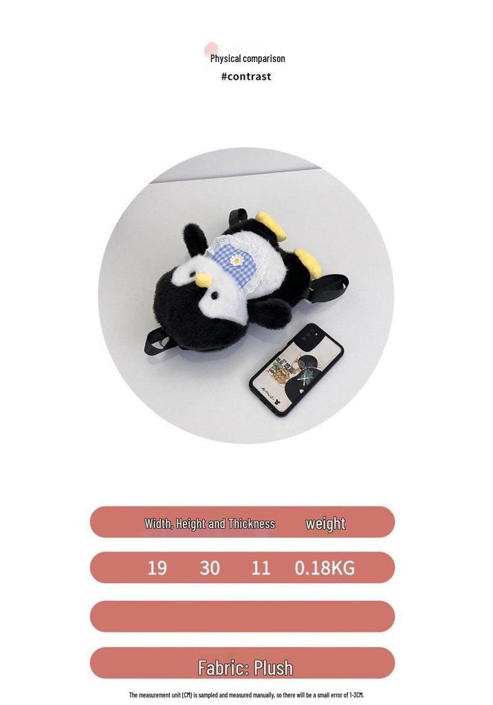 New Cute Cartoon Penguin Plush Backpack for Boys and Girls - Small Toy and Gift