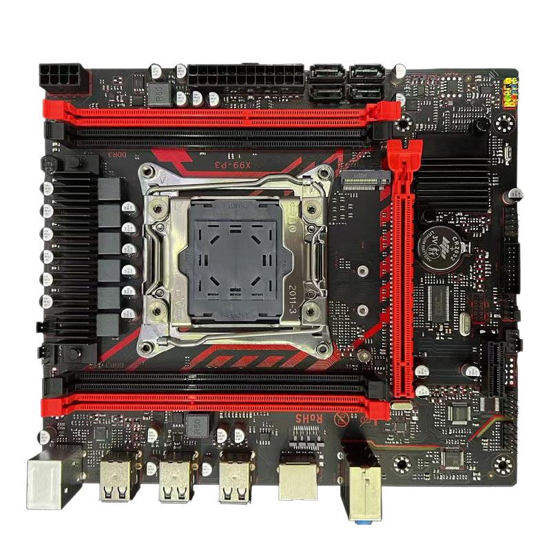 X99-P3 Motherboard with DDR3, LGA2011-3 Socket, for E5 2673V3 CPU, Ideal for Multi-tasking and Studio Use