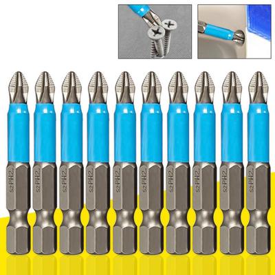 Utensili manuali con punte per cacciavite a croce Phillips PH2 elettrici antiscivolo da 10 pezzi