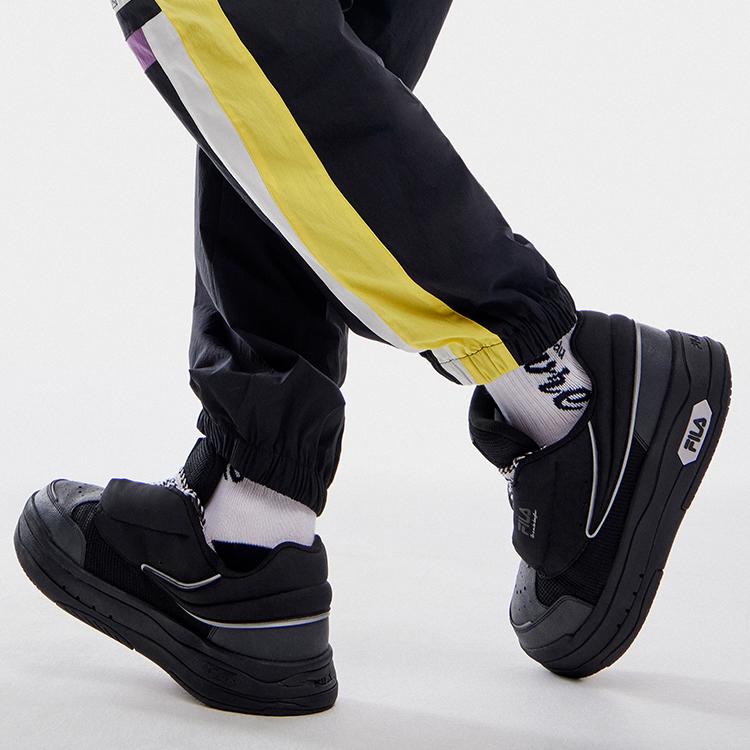 FILA MIX Textile, Synthetic Leather Abrasion Resistant Low top Skateboard Shoes Men's Black F12M314203FBK