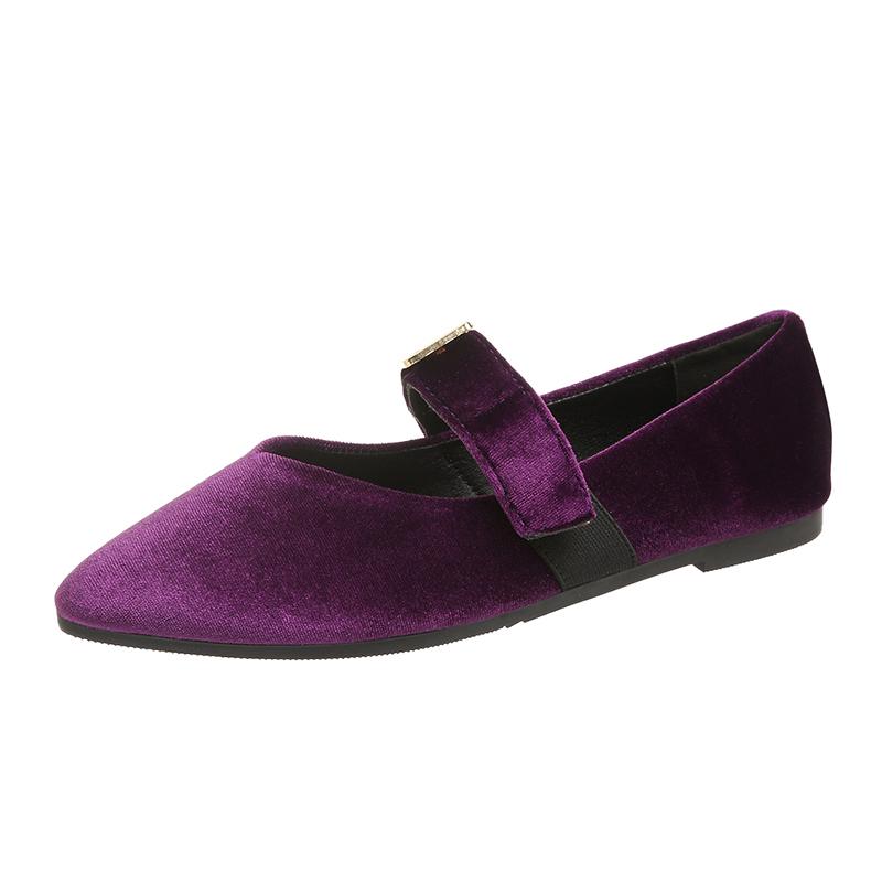 Women's Shoes Slip-on Women's Flats Metal Decoration Dress Flats Women Sexy Pointed Toe Flat Low Heels