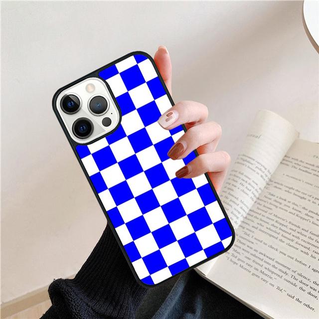 Checkerboard Checkered Coque Shell For iPhone 17 Air 15 16 14 13 12 Pro Max 11 Pro Max Plus Phone Case Cover