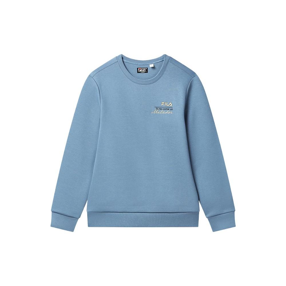 FILA Heritage Series Letter Logo Print Crewneck Sweatshirt Men sweatshirt Blue F11M318212F-BU