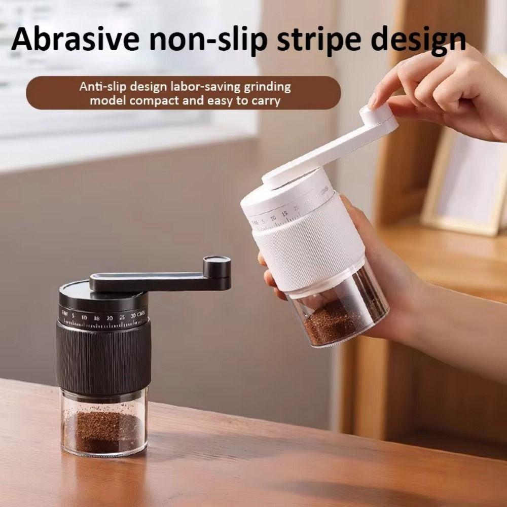 Ceramic Grinding Core Coffee Bean Grinder 35-Gears Adjustable Hand-Cranked Coffee Mill  Camping