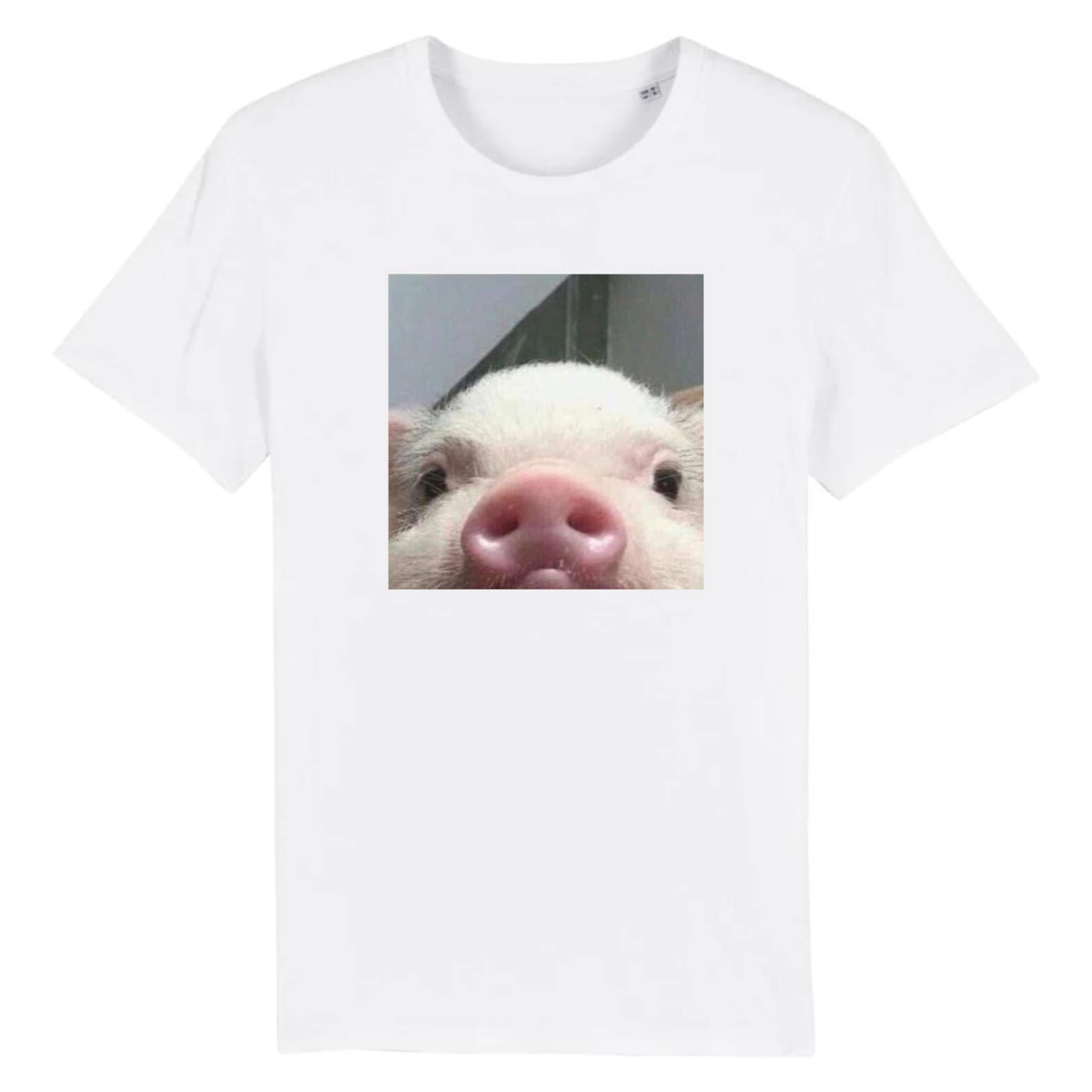 Cute Piglet Nose T-Shirt, Vegan Baby Pig Tee M