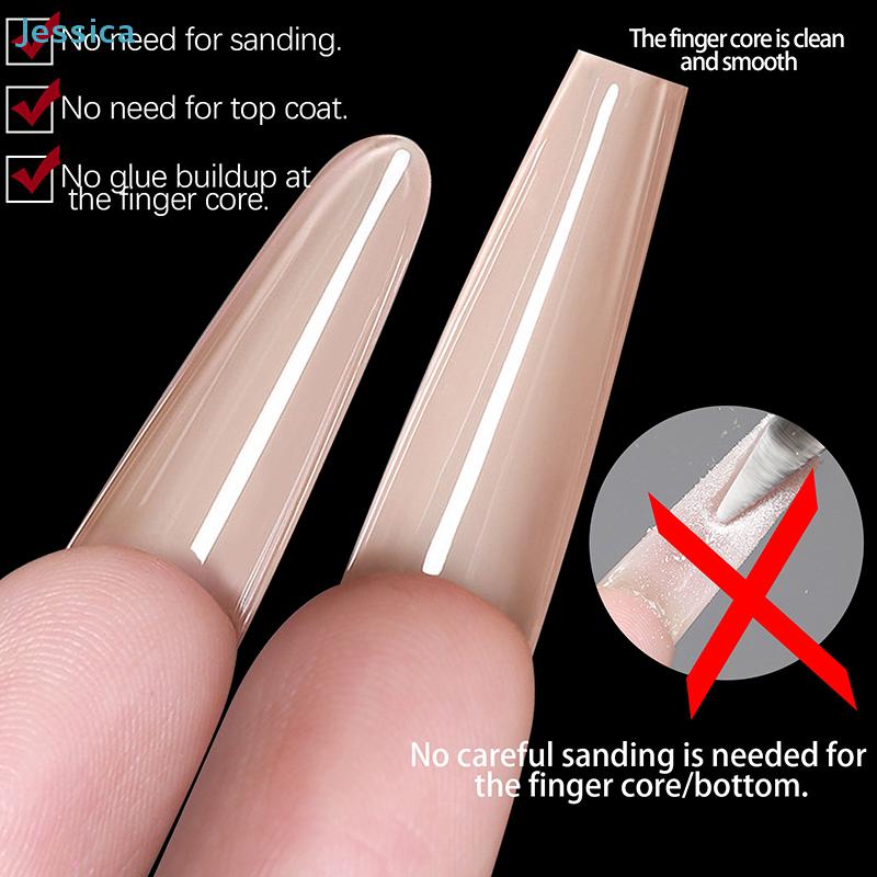 240Pcs Trapezoid Nail Dual Forms - Clear Acrylic Nail Extension Molds for Gel Nail Extension & Salon Use