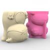 Formă din silicon pentru ghivece cu plante suculente Mini statui de grădină pisică panda porc matriță pentru ghiveci cu pix unic pentru rășină