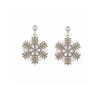 Versatile Plush Snowflake Ear Studs Pearls Accented Geometric Alloy Earrings Suitable for Casual and Formal Wear
