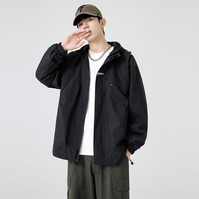 Spring and Autumn Large Size Loose Men's Hooded 3-in-1 Outdoor Jacket Fat American Jacket