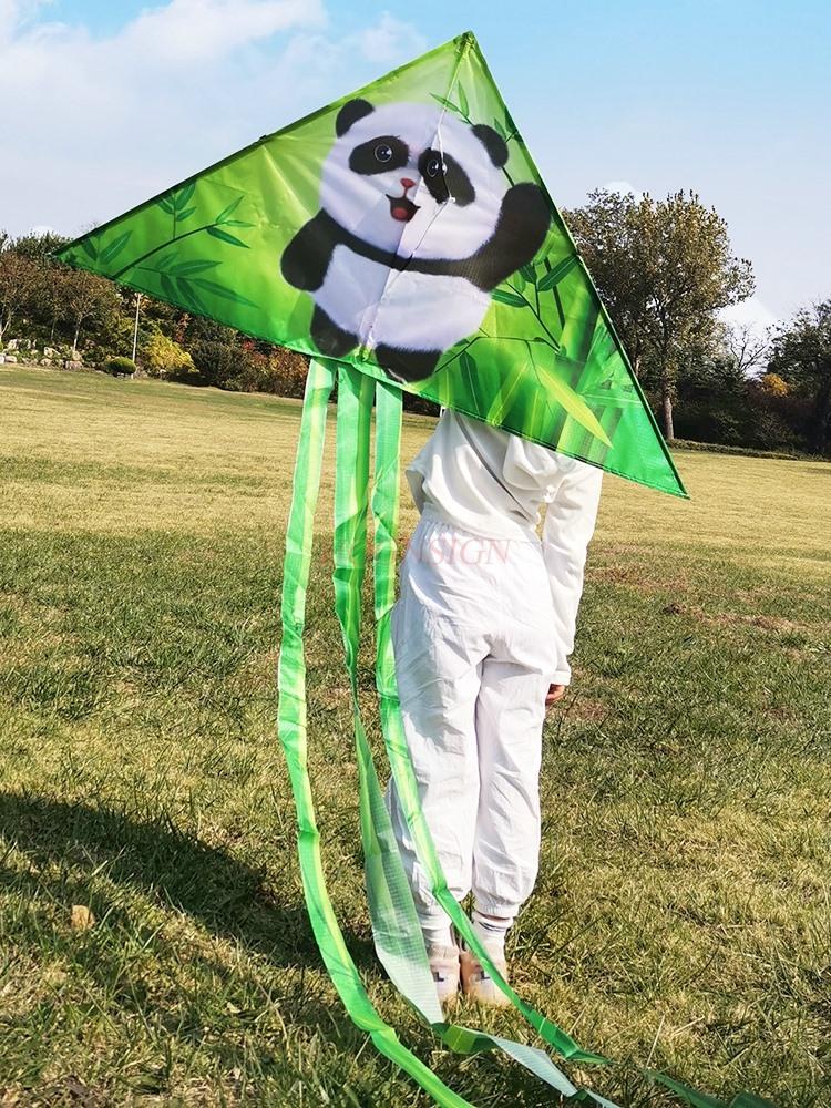 New Bamboo Forest Panda Kite Children'S Small And Medium Sized Children'S Kite Triangle Long Tail Outdoor Sports