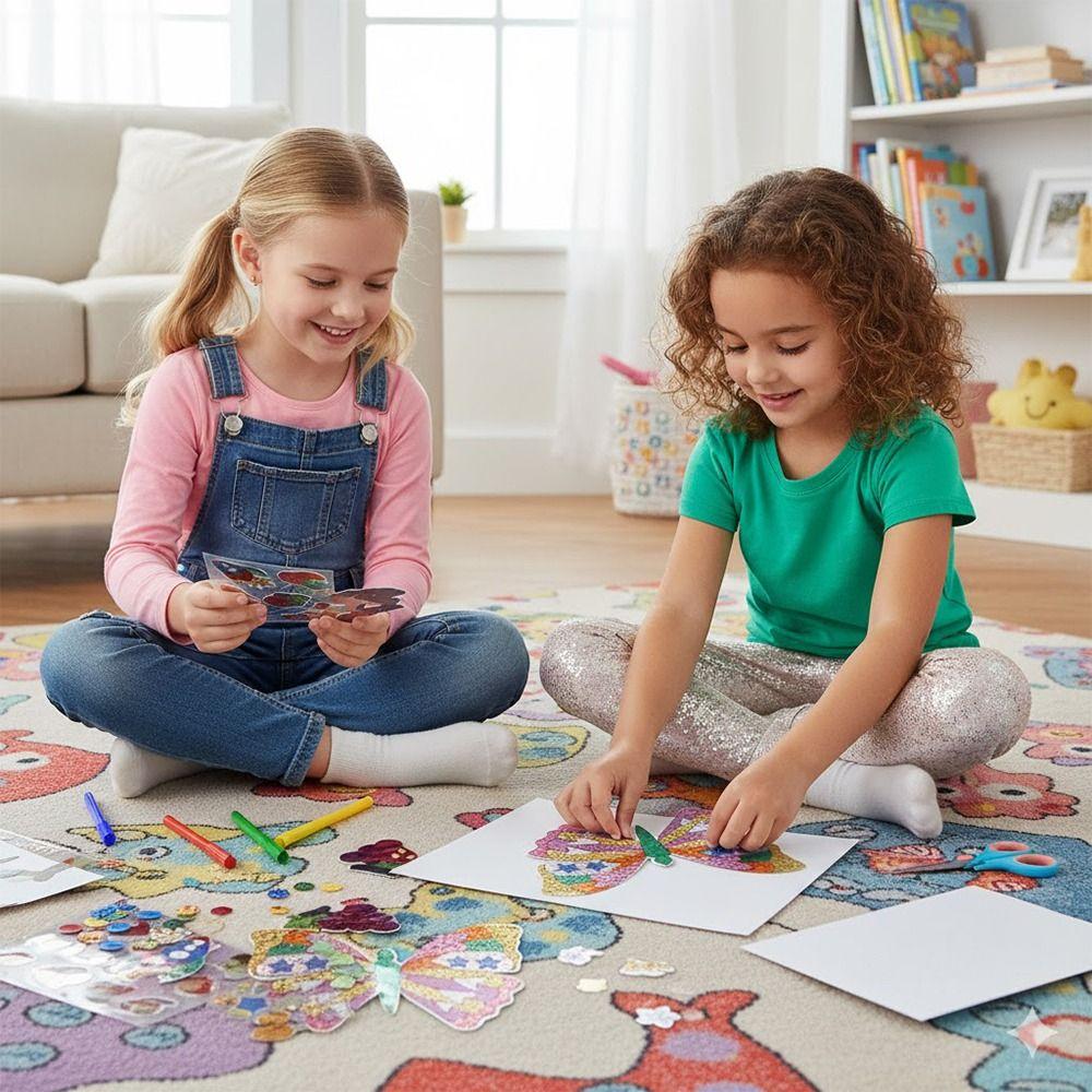 Cartoon Cute Multicolor DIY Foilart Sticker Self-adhesive Enlightenment DIY Decals Pattern Creative DIY Assembly Design Learning Educational Toy