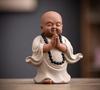 Ceramics Meditation Little Monk Statue- Chinese Characteristic Decorative Home, Room, Office Decoration Buddhist Gift