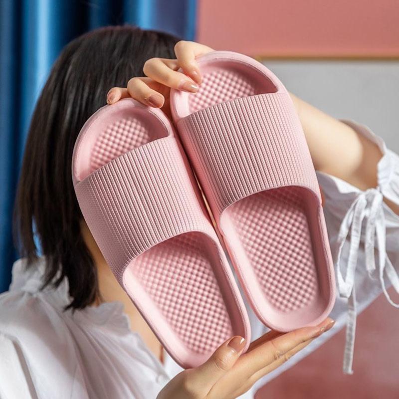 WTEMPO Velké pantofle Pánské léto Plochý podpatek Silná měkká podešev EVA Jednobarevné pruhované pár Pantofle Vnitřní koupelna Protiskluzové Dámské pantofle