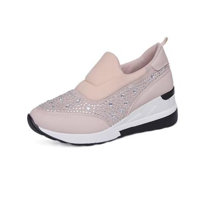 Chaussures Mode Grande Taille 35-43 pour Femmes Mode Automne Femmes Plates-formes Mocassins Slip-on Compensées Strass Baskets Zapatos De Mujer