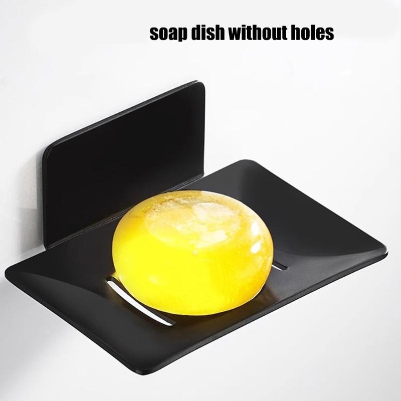 No Drilling Wall Mounted Soap Holder Stainless Steel Bathroom Organizers Drainage Tray for Kitchen Shower Shelf Dish