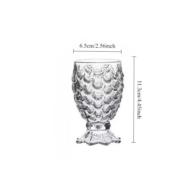 180ml/235ml Exquisite Mojito Cup Creative Mermaid Shaped Wine Glass Fish Scale Patterned Cocktail Glass Premium Whiskey Glass 1pcs