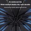 24 Bone Solid Color Automatic Umbrella Light Collapsible Large Format Outside Sunshade UV Protection Automatic Umbrella  Hot Fit