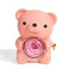 New Rotating Hugging Bear Rose Jewelry Box Eternal Flower Gift Box for Girl Mother's Day Valentine's Day Christmas Gift
