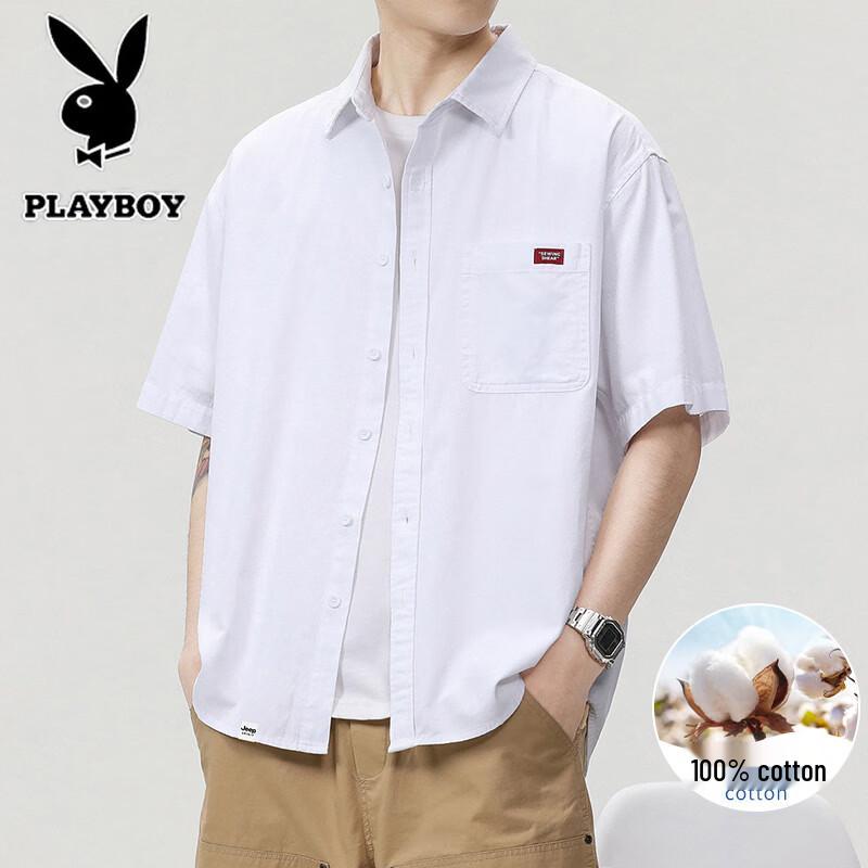PLAYBOY Men's Summer Pure Cotton Short Sleeve Polo Shirt